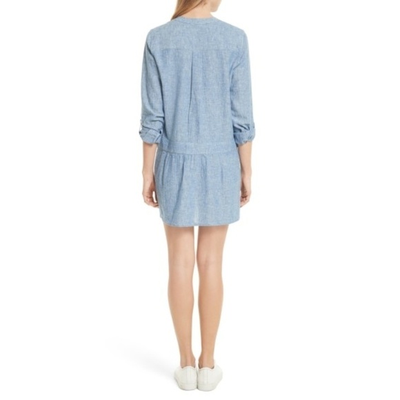 Soft Joie 'Amiri' Cotton-Linen Roll-Sleeve Dress - Picture 2 of 3
